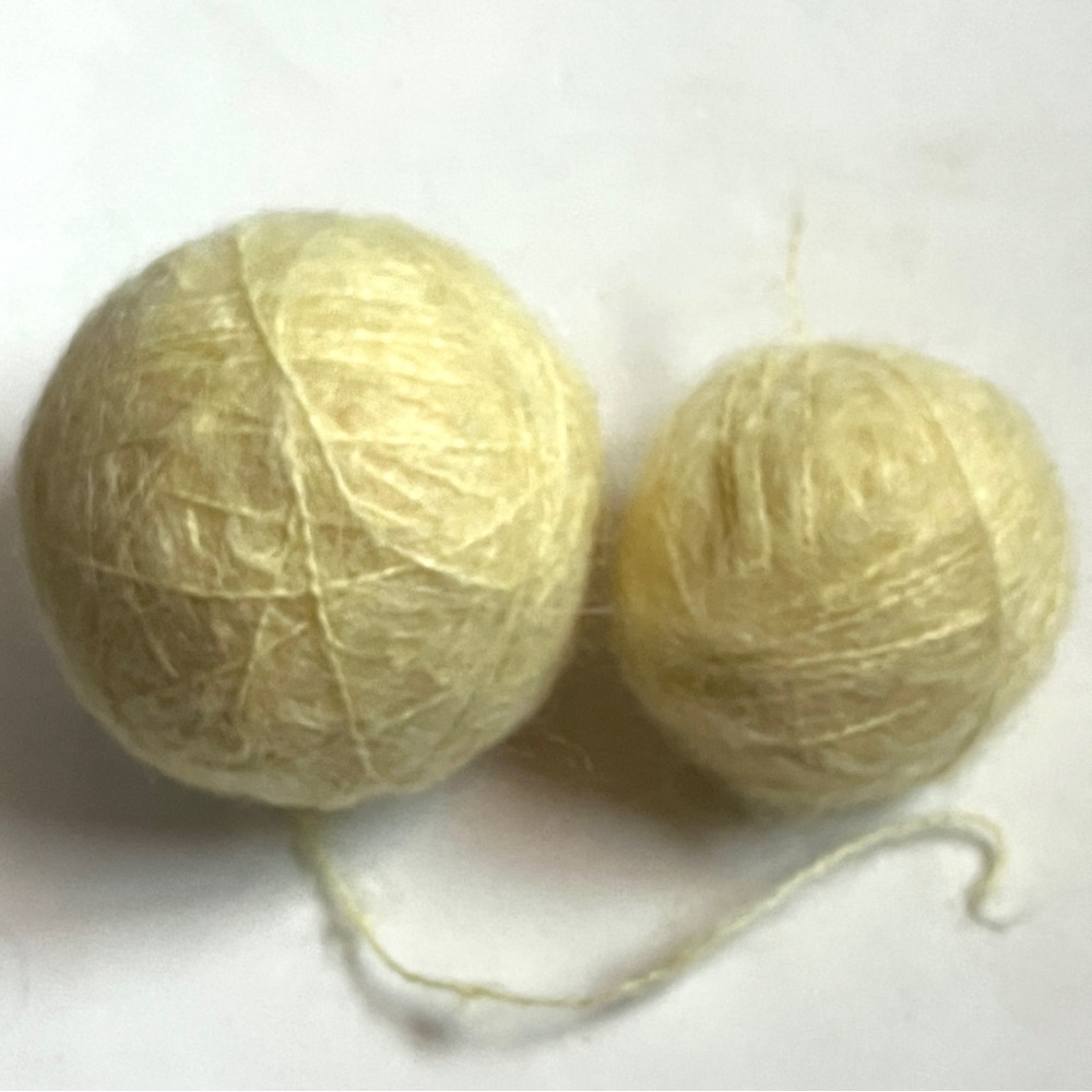 Mohair wool fuzzy light yellow yarn ball- same as cone yarn listing NEW
